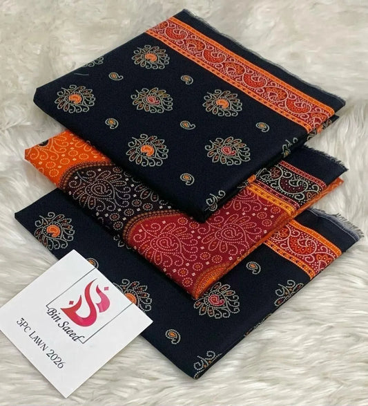 Bin Saeed 3PC Print Lawn Unstitched Suit Vol 30